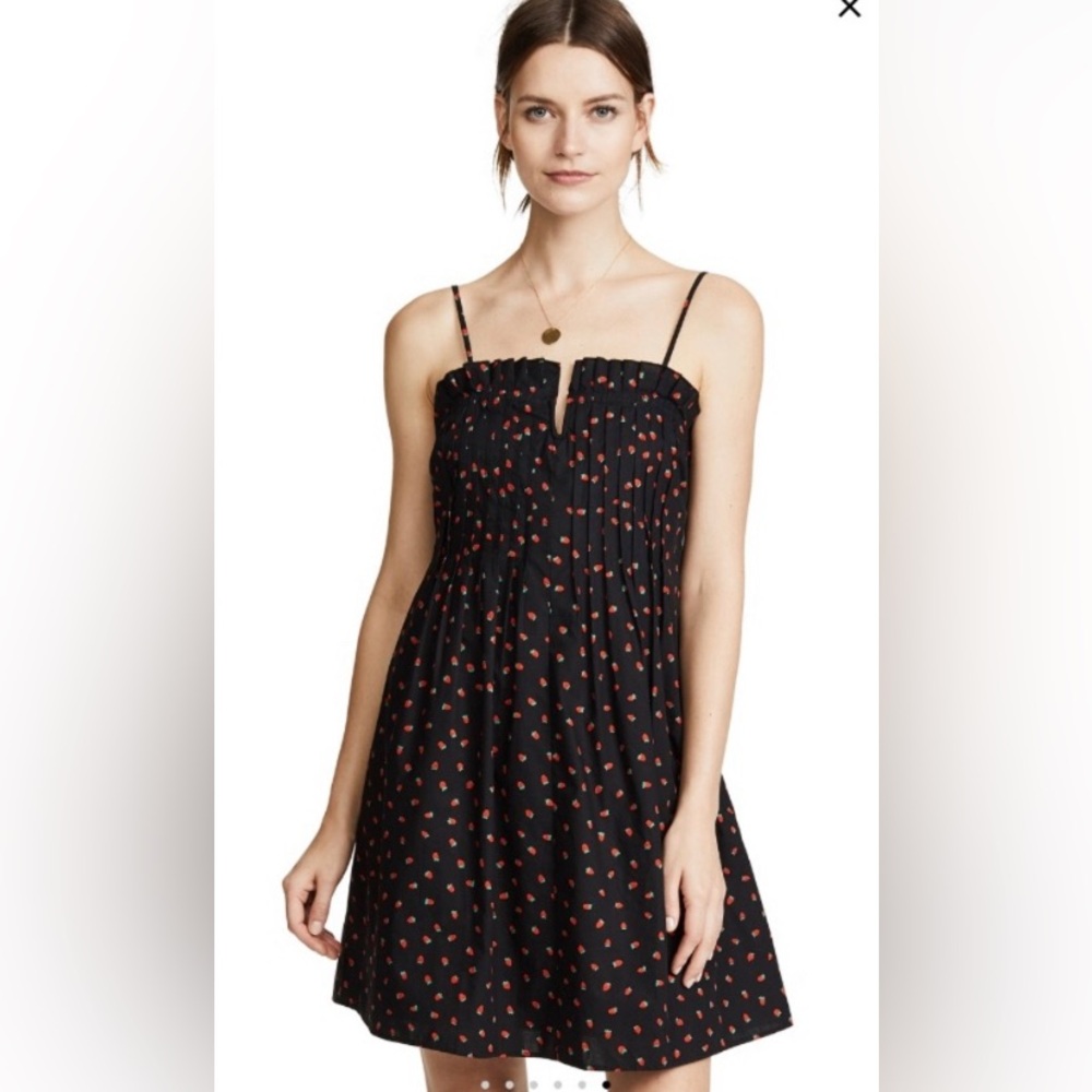 Madewell Pintuck Cami Dress in Fresh Strawberries
